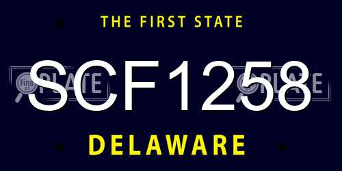 SCF1258 Delaware License Plate