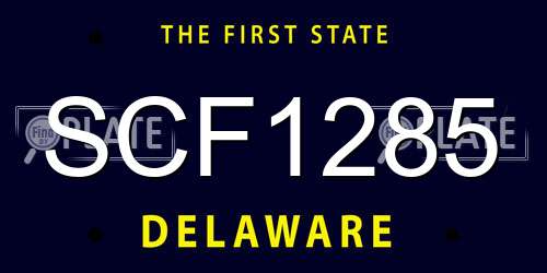 SCF1285 Delaware License Plate