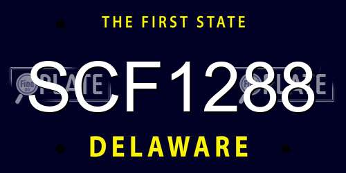 SCF1288 Delaware License Plate