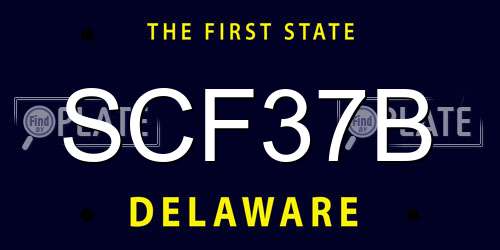 SCF37B Delaware License Plate