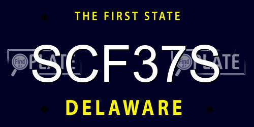 SCF37S Delaware License Plate
