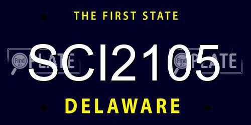 SCI2105 Delaware License Plate