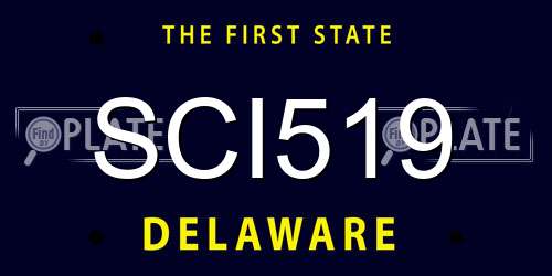 SCI519 Delaware License Plate