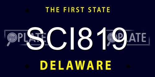 SCI819 Delaware License Plate