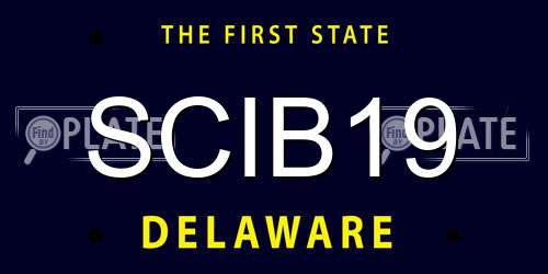 SCIB19 Delaware License Plate
