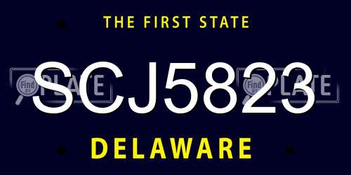 SCJ5823 Delaware License Plate