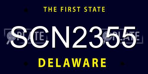 SCN2355 Delaware License Plate