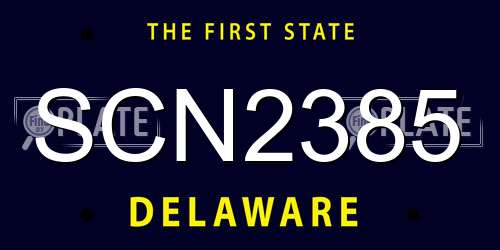 SCN2385 Delaware License Plate