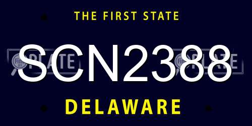 SCN2388 Delaware License Plate