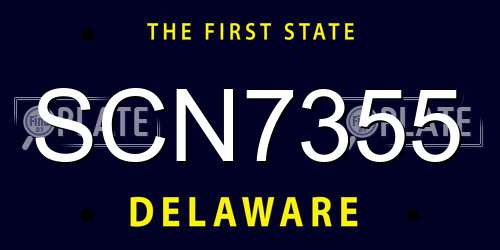 SCN7355 Delaware License Plate