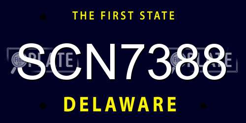 SCN7388 Delaware License Plate