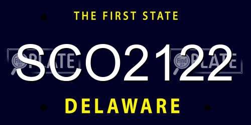 SCO2122 Delaware License Plate