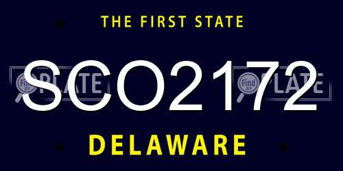 SCO2172 Delaware License Plate