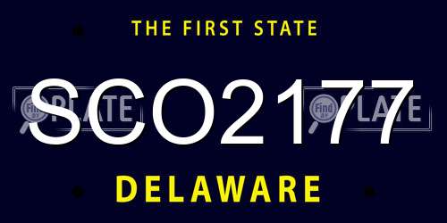 SCO2177 Delaware License Plate