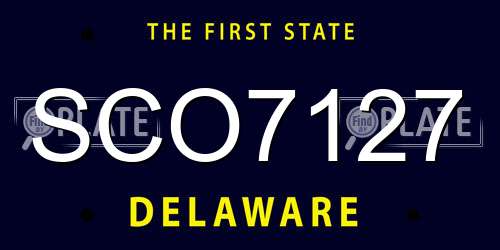 SCO7127 Delaware License Plate