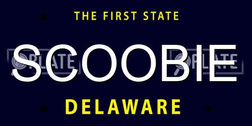 SCOOBIE Delaware License Plate