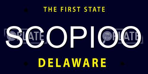 SCOPIOO Delaware License Plate