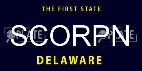 SCORPN Delaware License Plate
