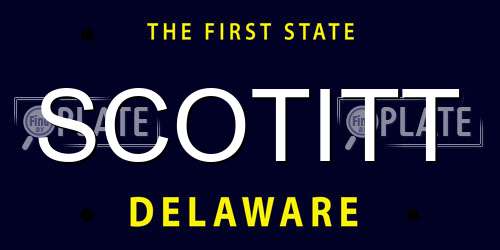 SCOTITT Delaware License Plate