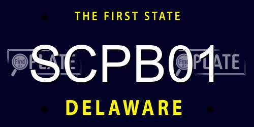 SCPB01 Delaware License Plate