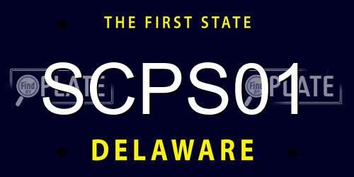 SCPS01 Delaware License Plate