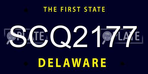 SCQ2177 Delaware License Plate