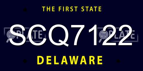 SCQ7122 Delaware License Plate