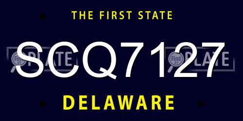 SCQ7127 Delaware License Plate