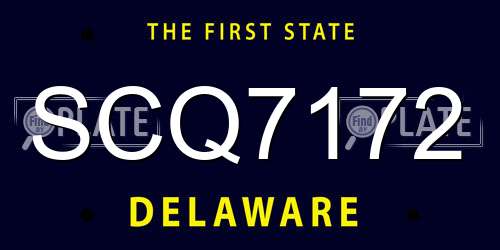 SCQ7172 Delaware License Plate