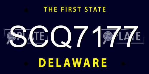 SCQ7177 Delaware License Plate