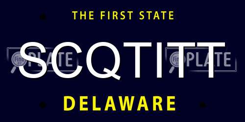 SCQTITT Delaware License Plate