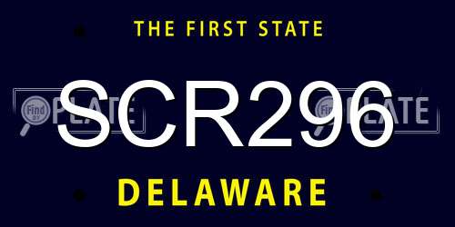 SCR296 Delaware License Plate