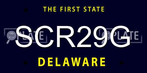 SCR29G Delaware License Plate