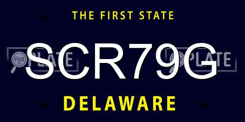 SCR79G Delaware License Plate