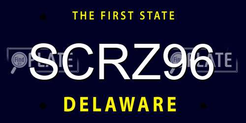 SCRZ96 Delaware License Plate