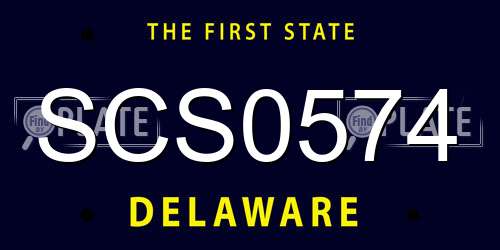 SCS0574 Delaware License Plate