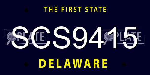 SCS9415 Delaware License Plate