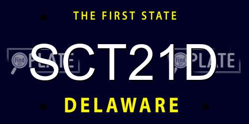 SCT21D Delaware License Plate
