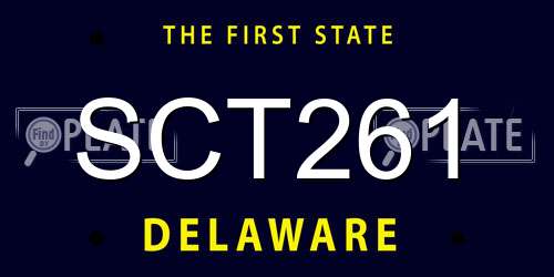 SCT261 Delaware License Plate