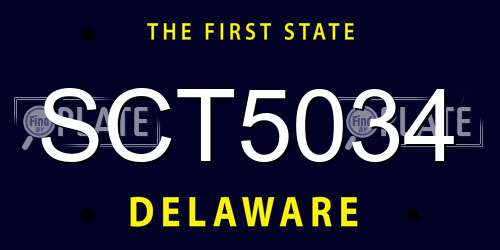 SCT5034 Delaware License Plate