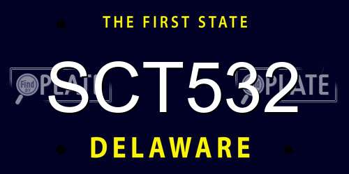 SCT532 Delaware License Plate