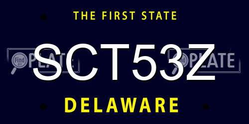 SCT53Z Delaware License Plate