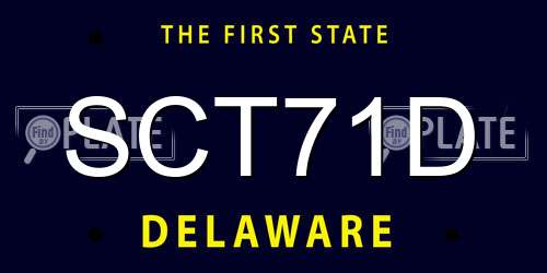 SCT71D Delaware License Plate