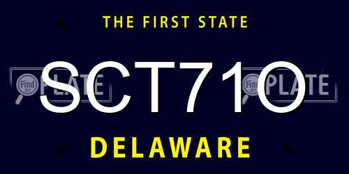 SCT71O Delaware License Plate