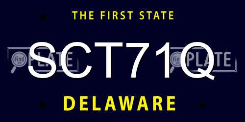 SCT71Q Delaware License Plate