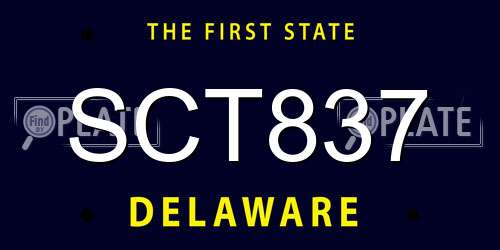 SCT837 Delaware License Plate