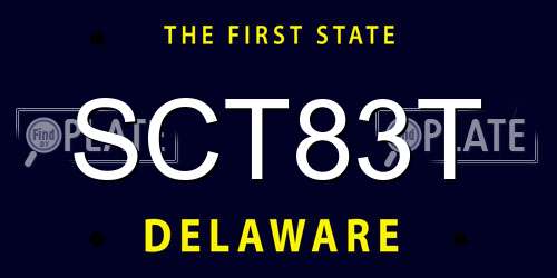 SCT83T Delaware License Plate
