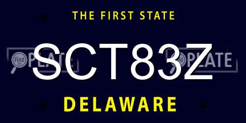 SCT83Z Delaware License Plate