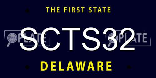 SCTS32 Delaware License Plate