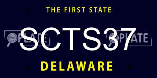 SCTS37 Delaware License Plate